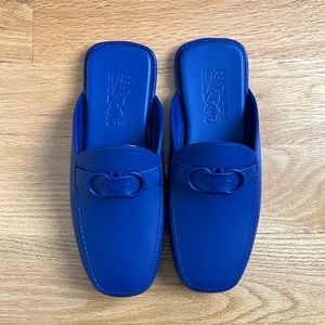 Ferragmo mules. Blue. Size 9.